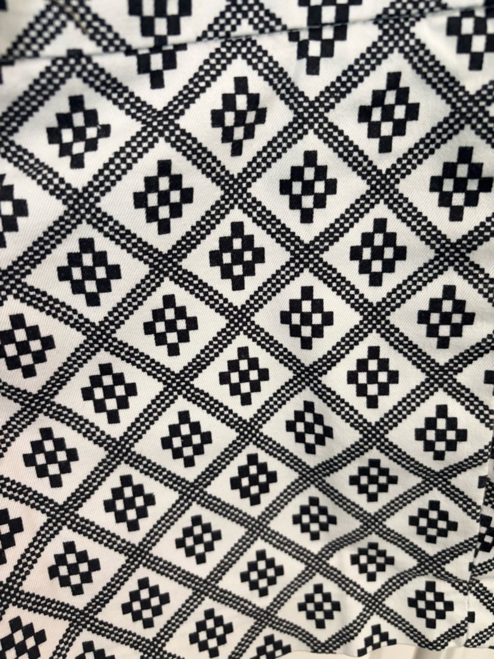 J. Crew Black and White Geometric Cotton Blend Shorts - Picture 4 of 8
